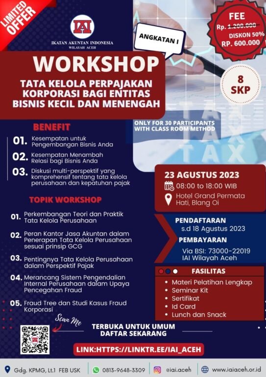 WORKSHOP TATAKELOLA PERPAJAKAN KORPORASI BAGI ENTITAS BISNIS KECIL DAN MENENGAH